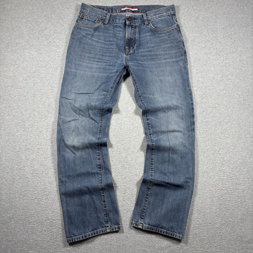 Vtg Tommy Hilfiger Jeans Mens 32x32 Medium Wash Bootcut Y2K Denim Pants Blue